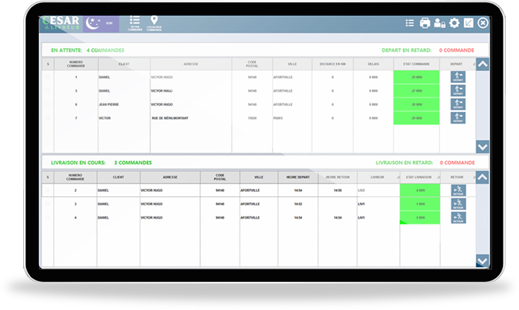 Optimisation de production ecran dispatching livreur